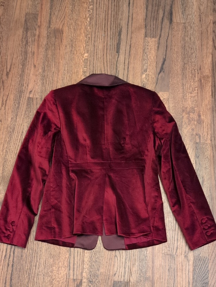 Altuzarra Burgundy Velvet Single-Button Blazer — image 3 of 4